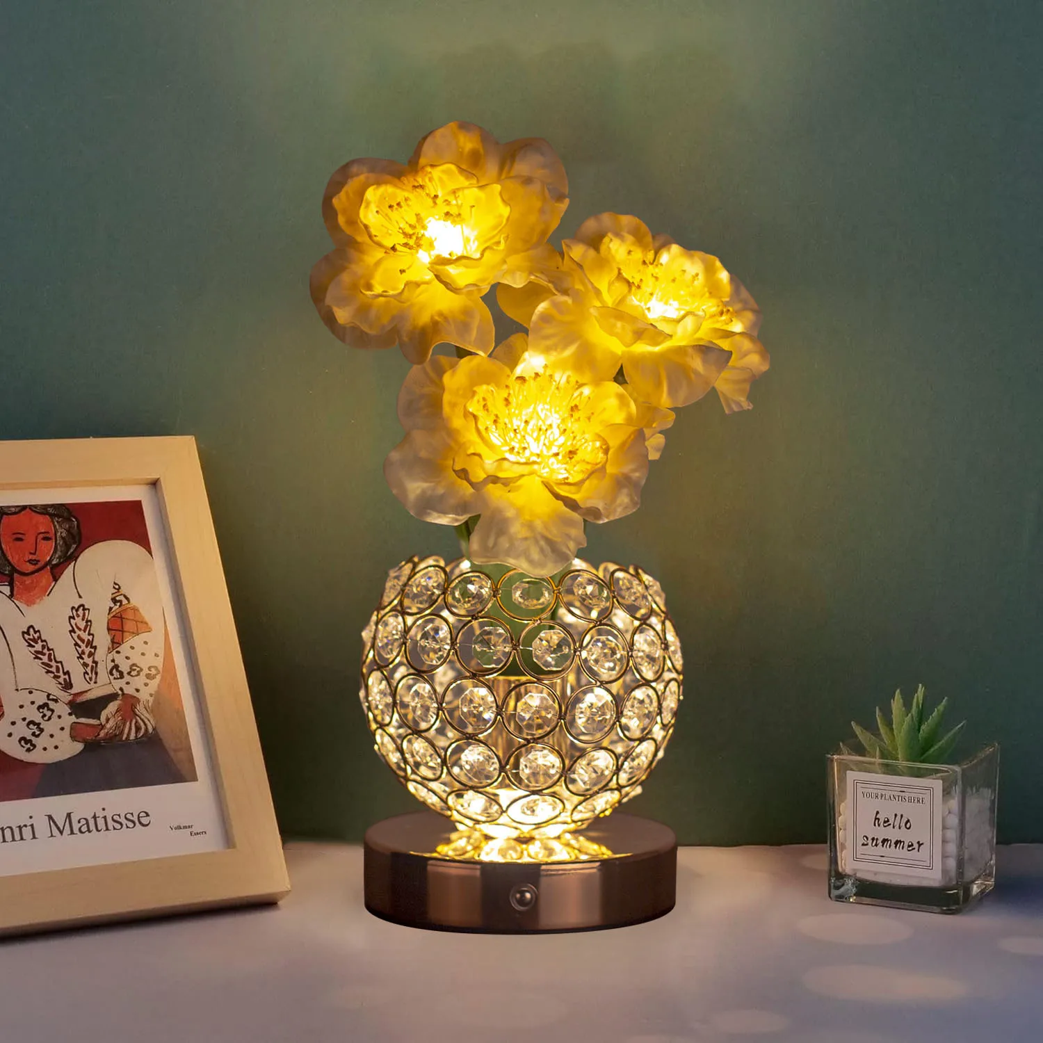 

светодиодный кристалл камелии, атмосферный свет, подарки подругам для девочек, креативные украшения для настольных ламп, декоративные светильники для фотосессии