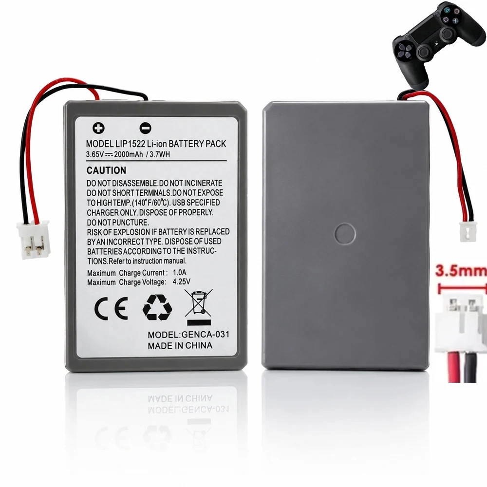 Lip1522 2000mAh Game Controller Battery PS4 Pro PS4 Model Suitable for PlayStation Slim Dualshock 4 Without Gamepad Battery