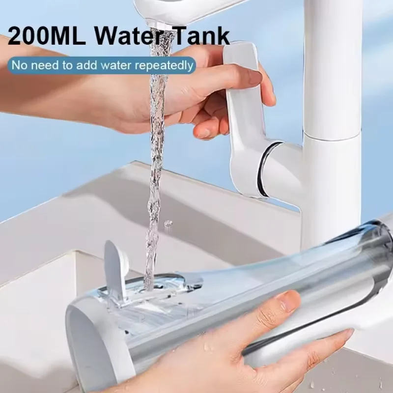 IPX7 Waterproof Rechargeable Tooth Cleaner 4 Nozzle High Pressure Pulse Electric Oral Irrigator 3 Cleaning Mode For Oral Care image 6