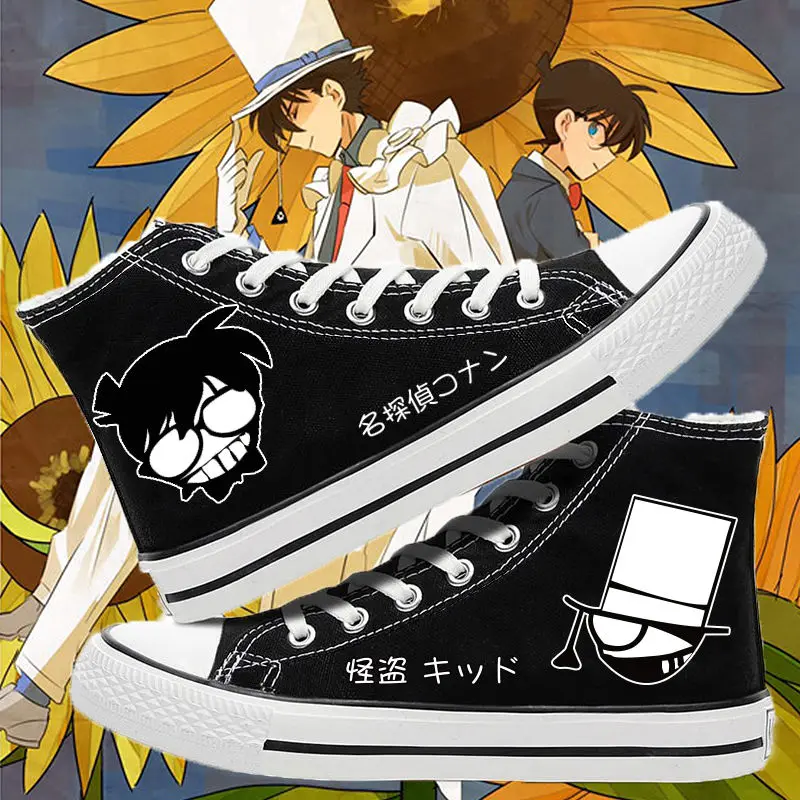 Detective Conan high-top canvas shoes personality creative cartoon anime male and female student couple board shoes holiday gift