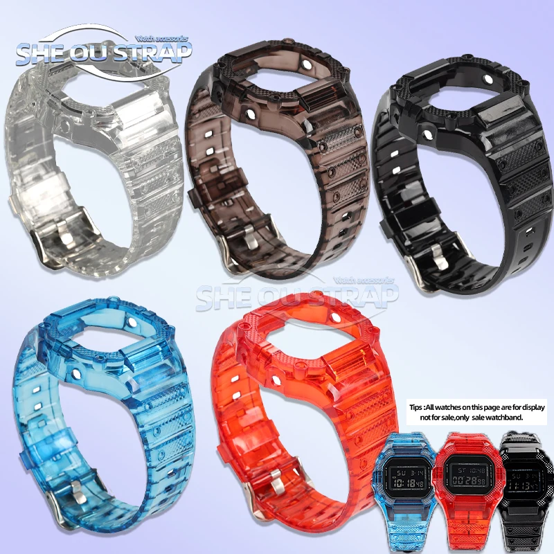 

Ремешок для часов из ТПУ для Casio G-SHOCK DW5600 GW-B5600 GW-M5610, силиконовый ремешок для часов, комплект силиконовых ремешков, синий, черный, красный