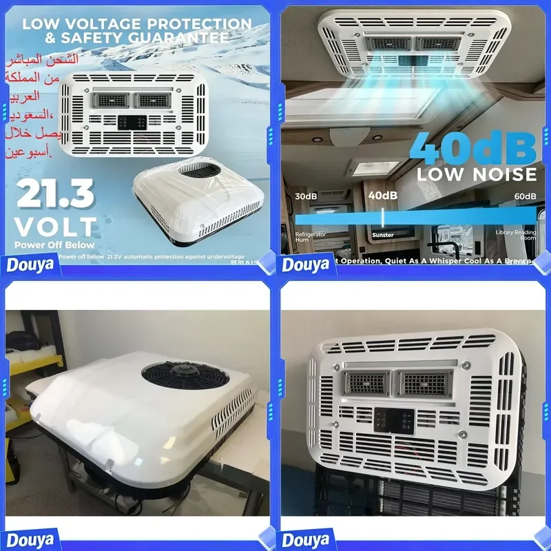 Saudi Arabia in stock RV Unit Auto Parking Air Conditioner Easy Install 12V 24V DC for Caravans Trucks Roof Cooling