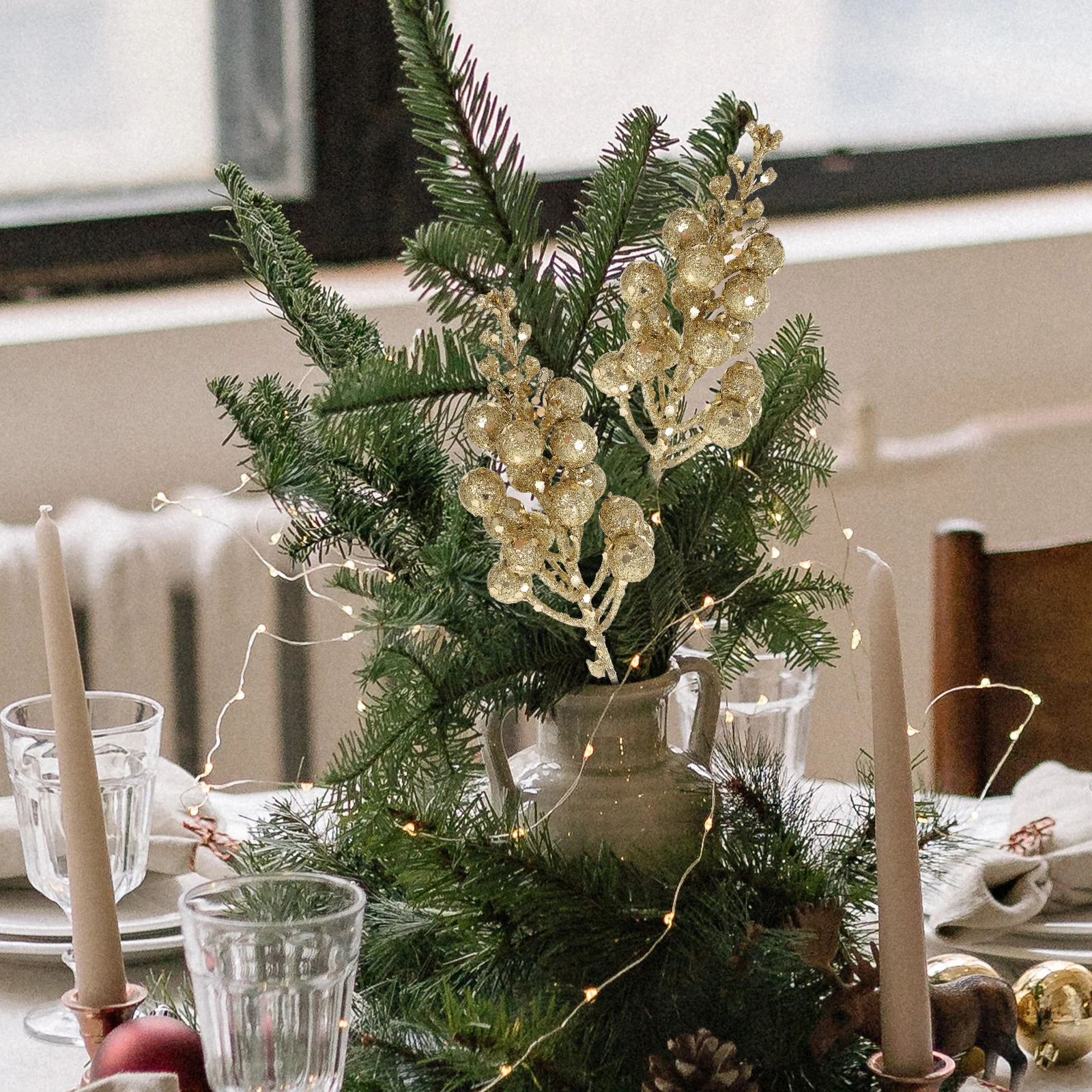 

10Pcs Simulation Berries Branches Artificial Berry Picks for Christmas Tree Wreath DIY Decor Centerpiece Holiday Winter