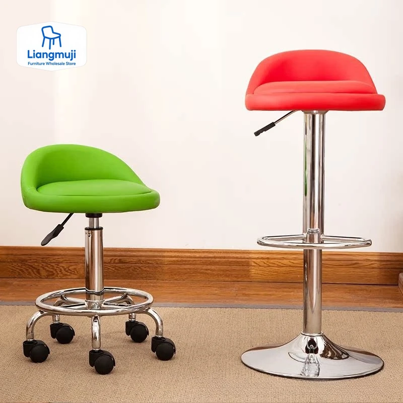 IP20  WOLTU Swivel Office Stool with Wheels Height Adjustable Roller Rocker with Low Backrest Work Computer Chair Dressing Stool
