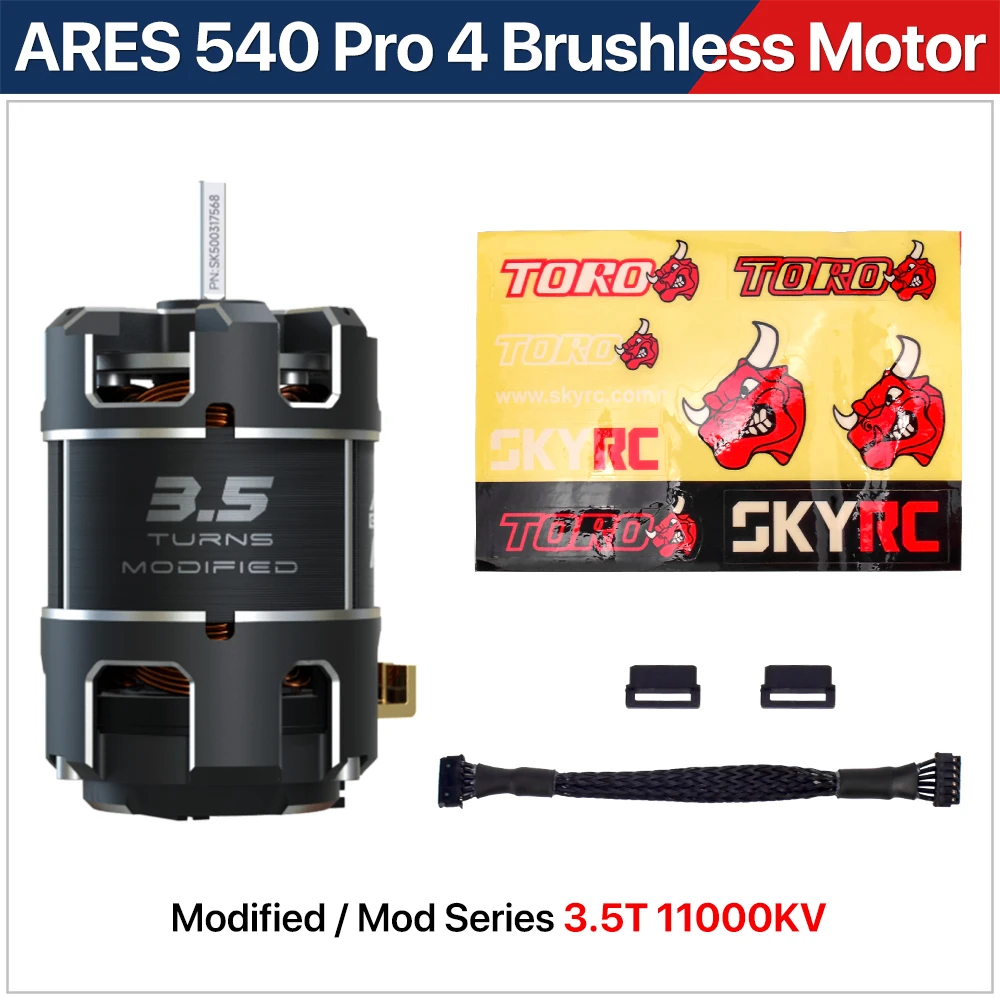 SKYRC ARES PRO4 540 borstelloze motor met sensoren, ROAR-gecertificeerd, met instelbare timing en dubbele sensoren, geschikt voor 1/10 RC-auto's.