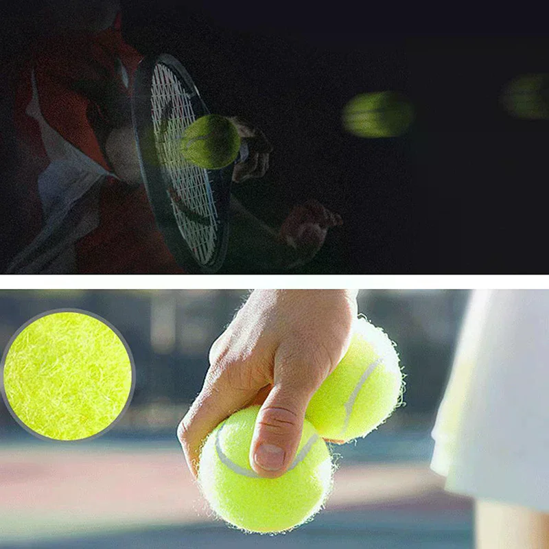 

3Pcs/Set Tennis Balls Wear-Resistant Highly Elastic Fiber Rubber Training Balls 65MM Beginners Practice Tennis Ball For Club