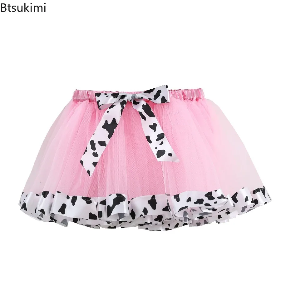

New Tutu Skirts Girls Princess Mini Skirts Birthday Party Dress Up Girl Stage Dance Print Tulle Skirt Halloween Cosplay Costumes