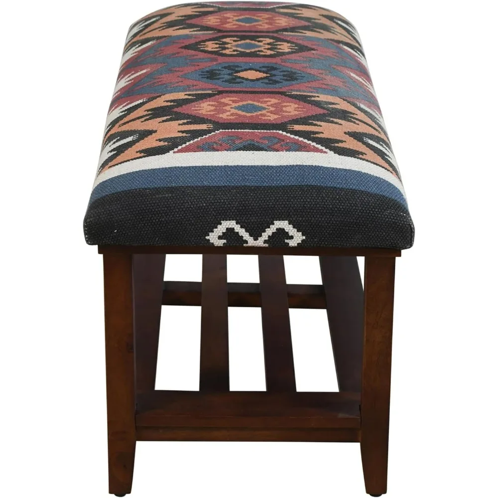 مقعد منجد لغرفة النوم - أثاث منزلي أحمر مصنوع يدويًا من LR للمدخل والبهو وغرفة المعيشة وغرفة الطين والممر