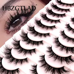 HBZGTLAD, 10 pares de pestañas postizas naturales, maquillaje grueso, pestañas de visón 3D, extensión de pestañas suaves, pestañas postizas largas de visón