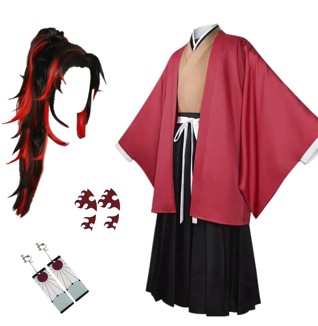 

Мужской костюм для косплея Тсугикуни Йориичи (красный халат-кимоно) для вечеринок и Хэллоуина, размер США