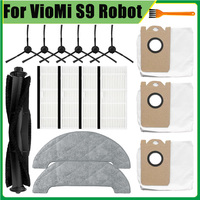 For VioMi s9 Robot Vacuum Cleaner Spare Parts Main Brush Side Brush Hepa Filter Dust Bag Mop Cloths Replacement Accessories part