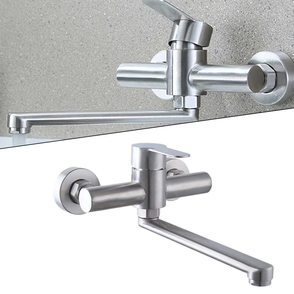 Concealed Wall-mounted Faucet 360° Rotatable Kitchen Faucet For Bathroom 304 Stainless Steel High-quality Materials