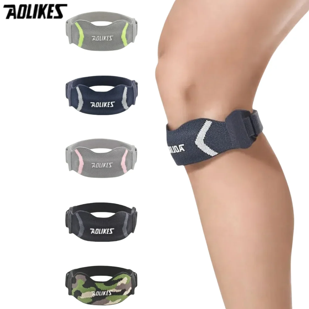 

AOLIKES 1 шт., спортивный ремень надколенника, наколенник, поддержка артрита, ACL, бега, баскетбола, разрыва мениска, спорта