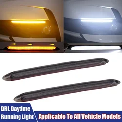 LED Car Lights 2Pcs/Pair DRL Daytime Running Lights Applicable To All Vehicle Models Dual Color Streamer Auto Turn Signal Lights