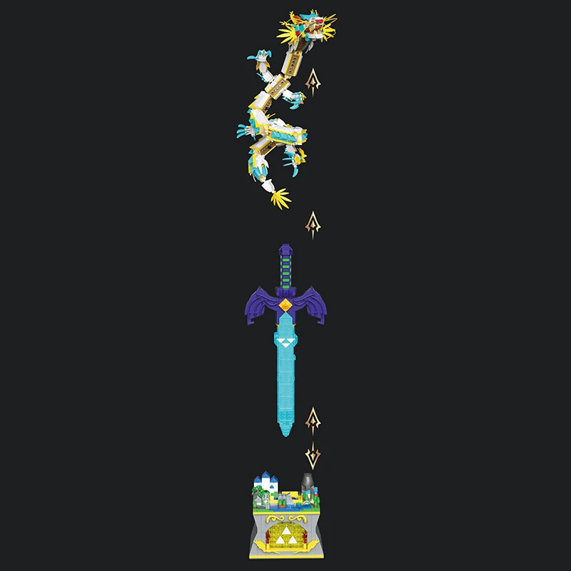 Creative Game Props The Master Sword Building Blocks Dark Link Sword Weapon Set Assemble Bricks Toy Gifts For Children Boy Adult