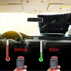 Car Windshield Sunshade Curtain Retractable Car Front Rear Back Window Sun Shade Curtain UV Protector Film Auto Sun Visor Covers