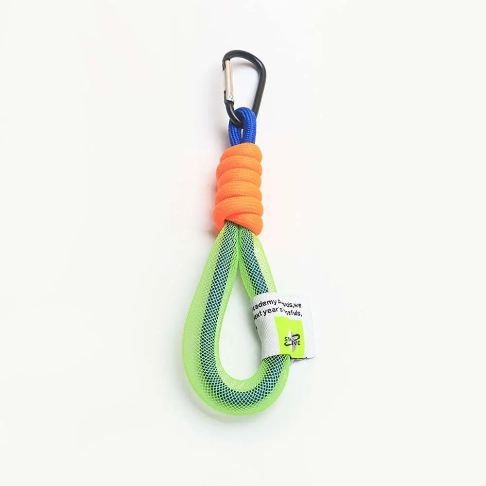 Universal Mesh Lanyard Keychain Simple Fashion Fluorescent Color Phone Hanging Cord Colorful Braided Strips Key Rings