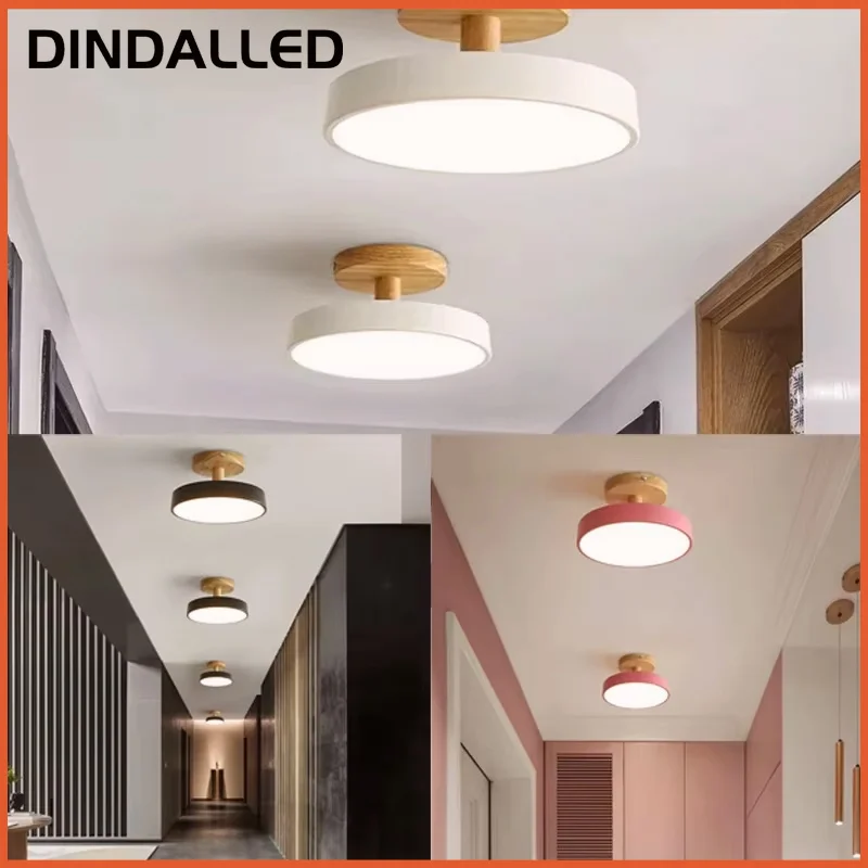 Modern Nordic Macaron LED Flush Mount Ceiling Light for Bedroom Closet Hallway Indoor Lighting Fixture