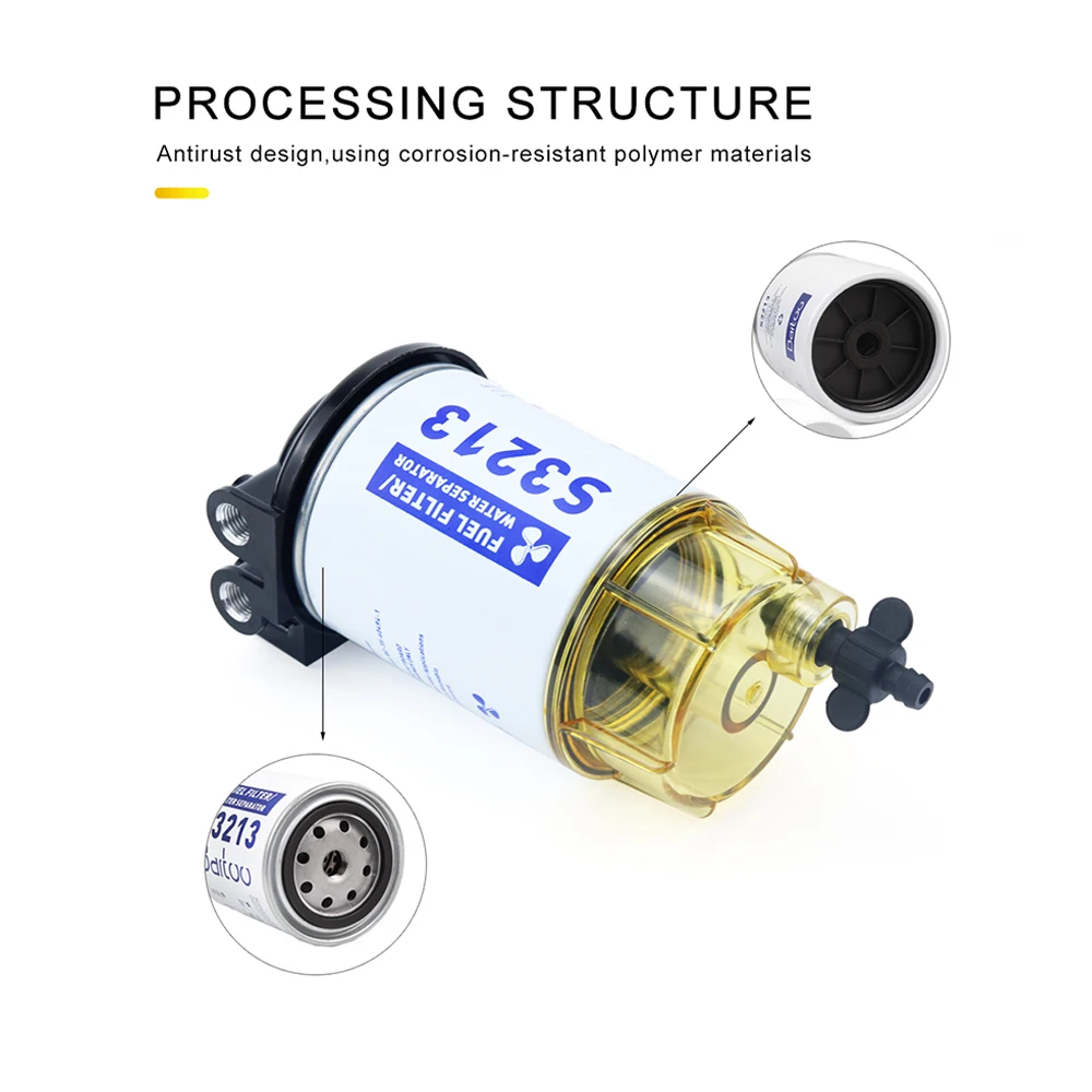 Fuel Filter Water Separator Assembly Outboard S3213 S3227 R12T For Mercury Quicksilver OMC Marine Engine Boat 10 Micron Kit