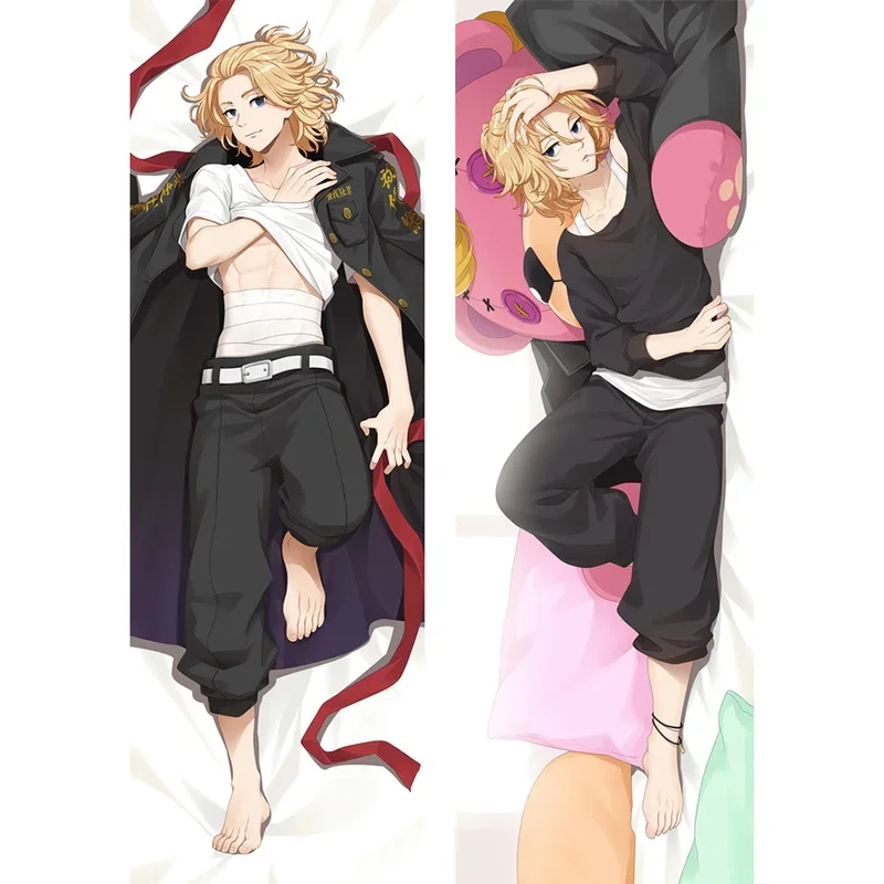 Funda de almohada de Anime de Los Vengadores de Tokio, funda de almohada de Mikey Sano Manjiro Dakimakura japonesa Otaku abrazando el cuerpo, ropa de cama decorativa