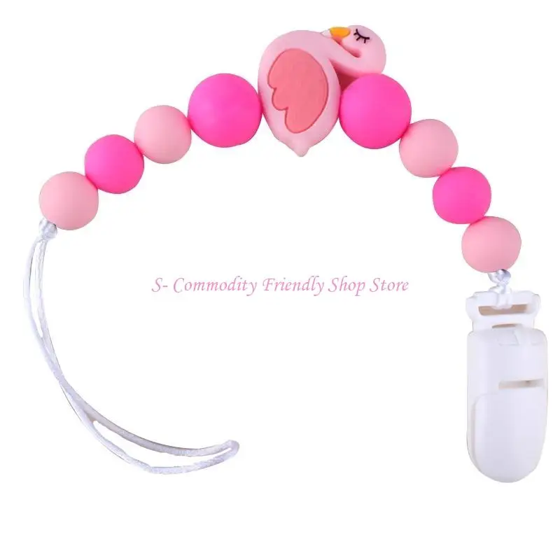 85AE Silicone Baby Anti-drop Chain Pacifier Clips Infant Nipple Appease Soother Chain Clips Dummy Holder