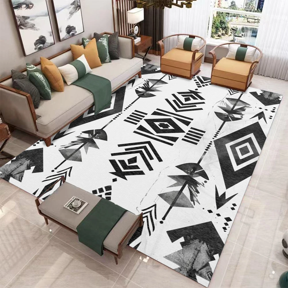 Rustic Tribal Area Rug Art Deco Farmhouse Decor Carpet for Living Room BedroomKitchen Doormat Stain Resistant Non-Slip Floor Mat
