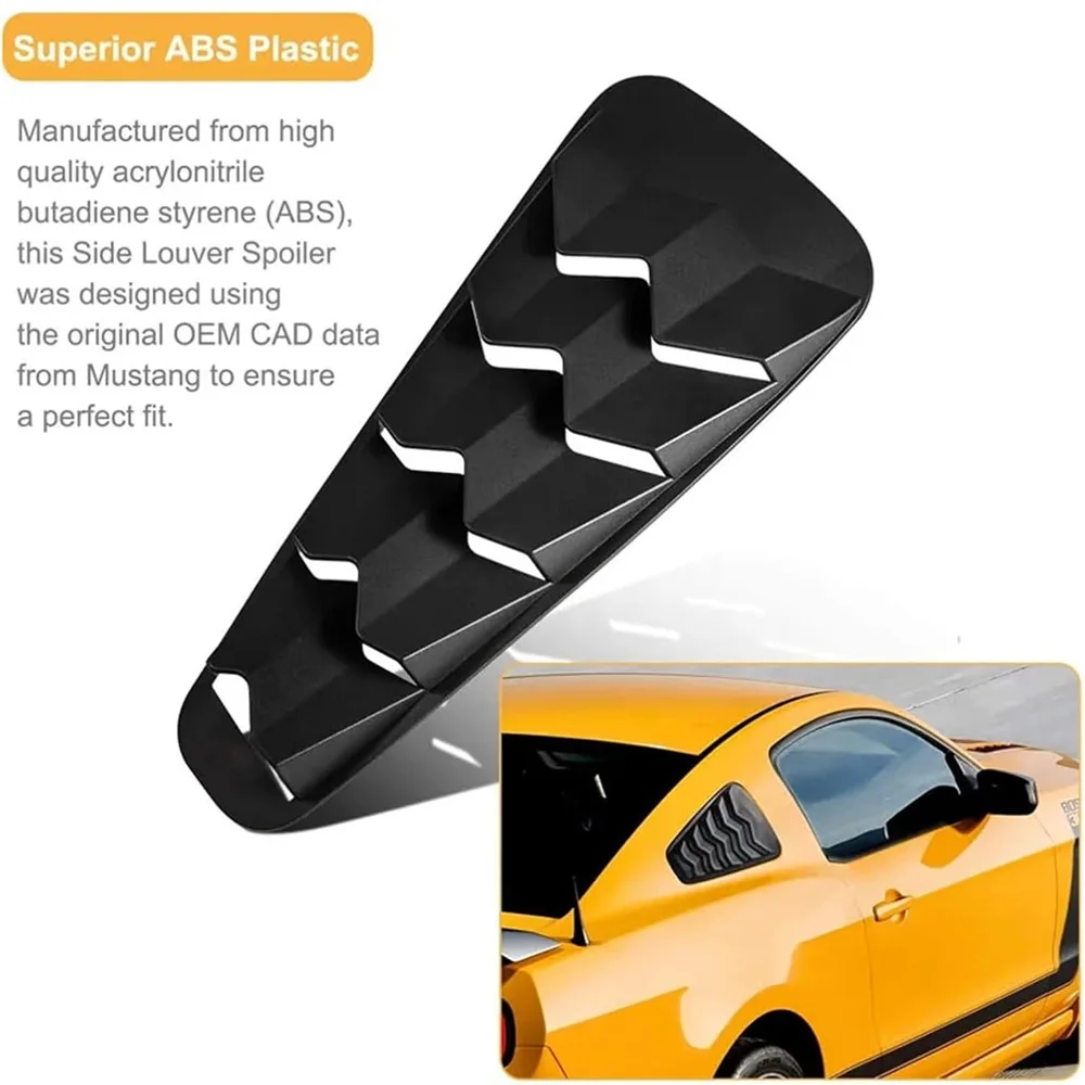 

Декоративные накладки на боковые окна (жалюзи) для Ford Mustang 2005-2014, матовый черный ABS, защита от солнца и дождя (2 шт.)