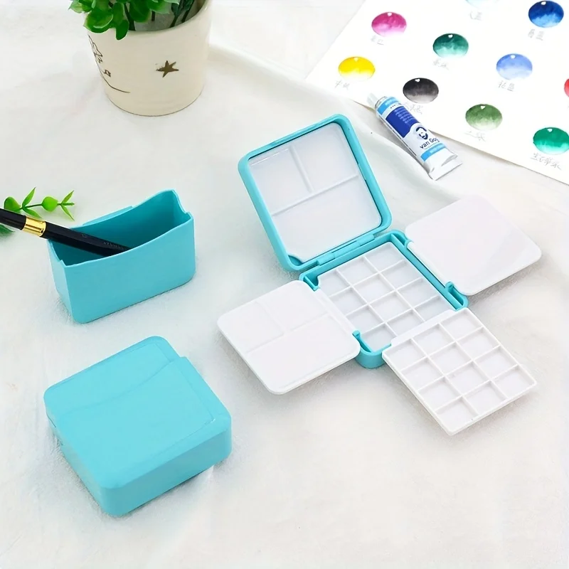 24-Colors Watercolor Set with Carrying Case, Portable Painting Kit for Outdoor Artists Students Durable Plastic Storage