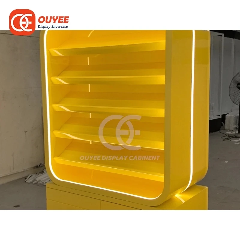 custom.Scalable Designer Powder Coated Metal Retail Shelving Project Contractor Bulk Candy Display Bins