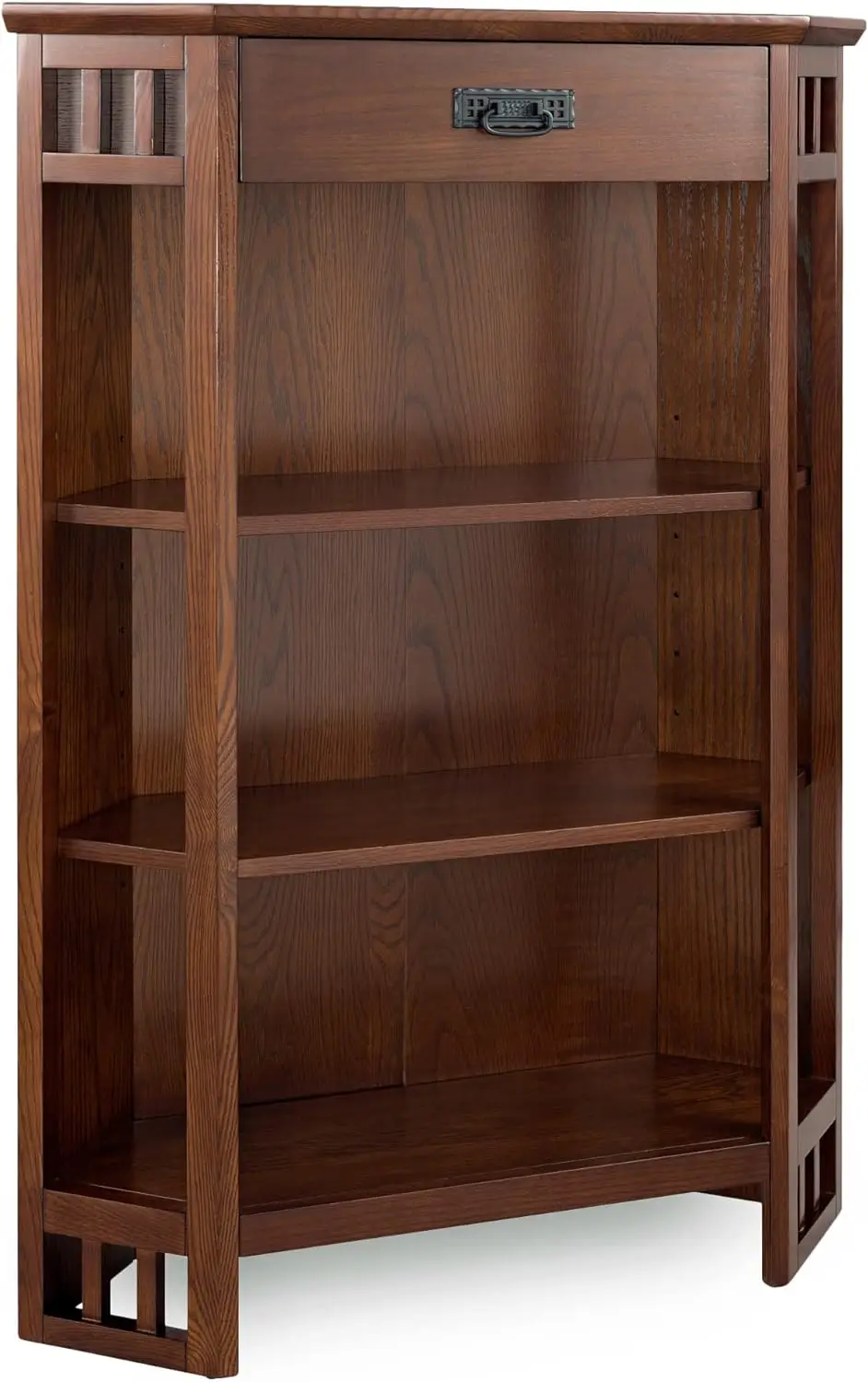 

Mantel Height Corner Bookcase with Drawer Storage, Made with Solid Wood, for Entryway, Living Rooms, Home Office, Bed