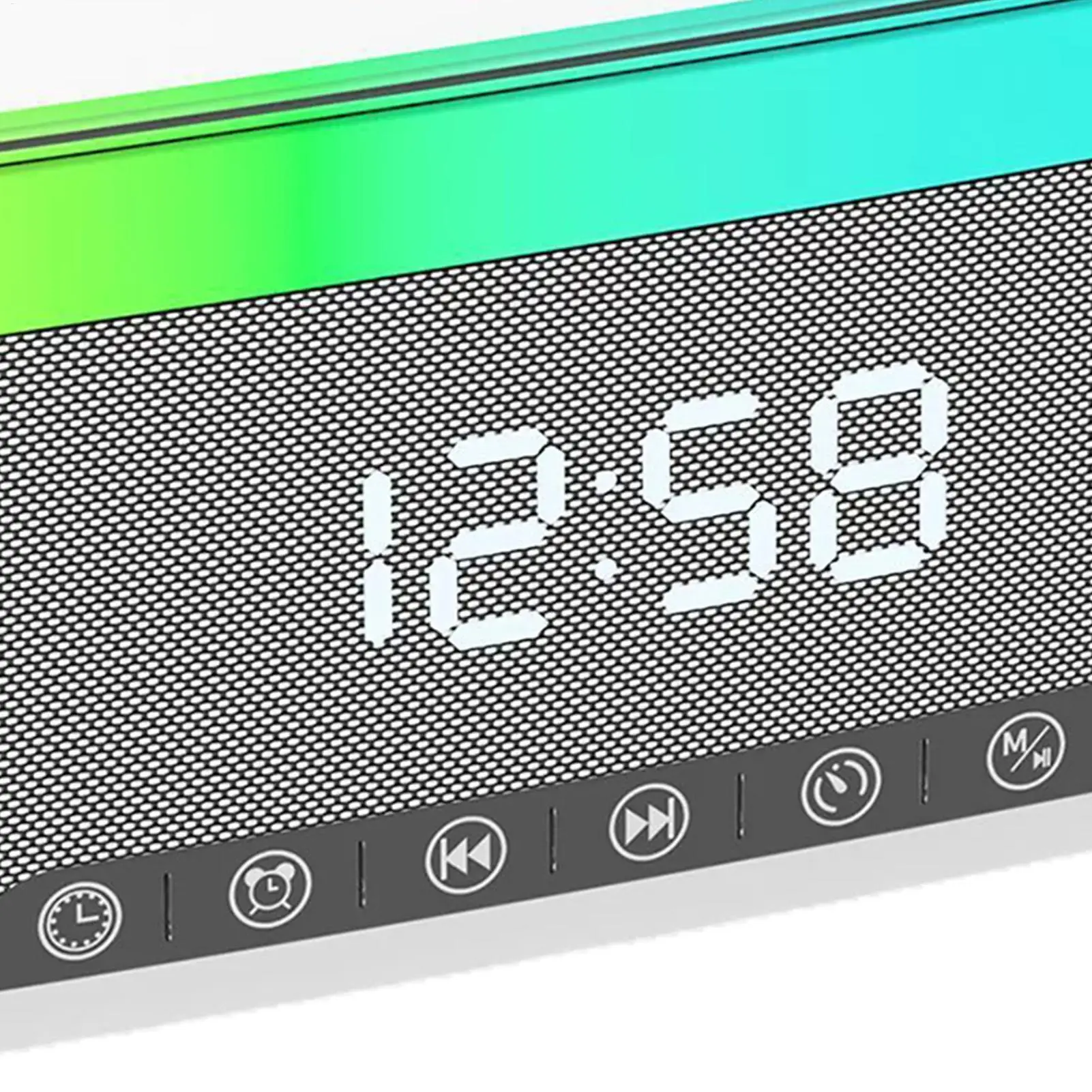 

Wireless Charging Alarm Clock Ambient Lamp Speaker Digital Wireless Charging Speaker For Bedside Bedroom Night Time Home Sleep