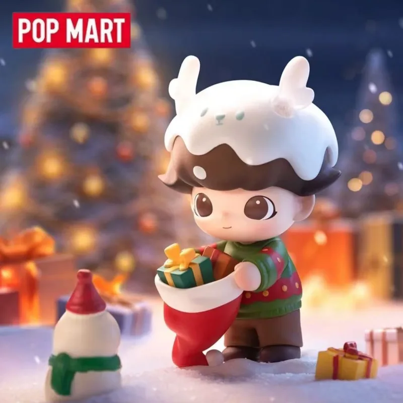 POP MART DIMOO Hadiah Natal Figur Anime Kawaii Blind Box Mainan Kejutan Asli Original Mystery Box Hadiah untuk Anak Perempuan