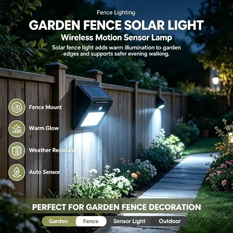 Solar Lights Outdoor Wireless Sensor Wall Lamp Waterproof Human Body Sensing PIR Motion For Courtyard Garden Sports Yard Light
