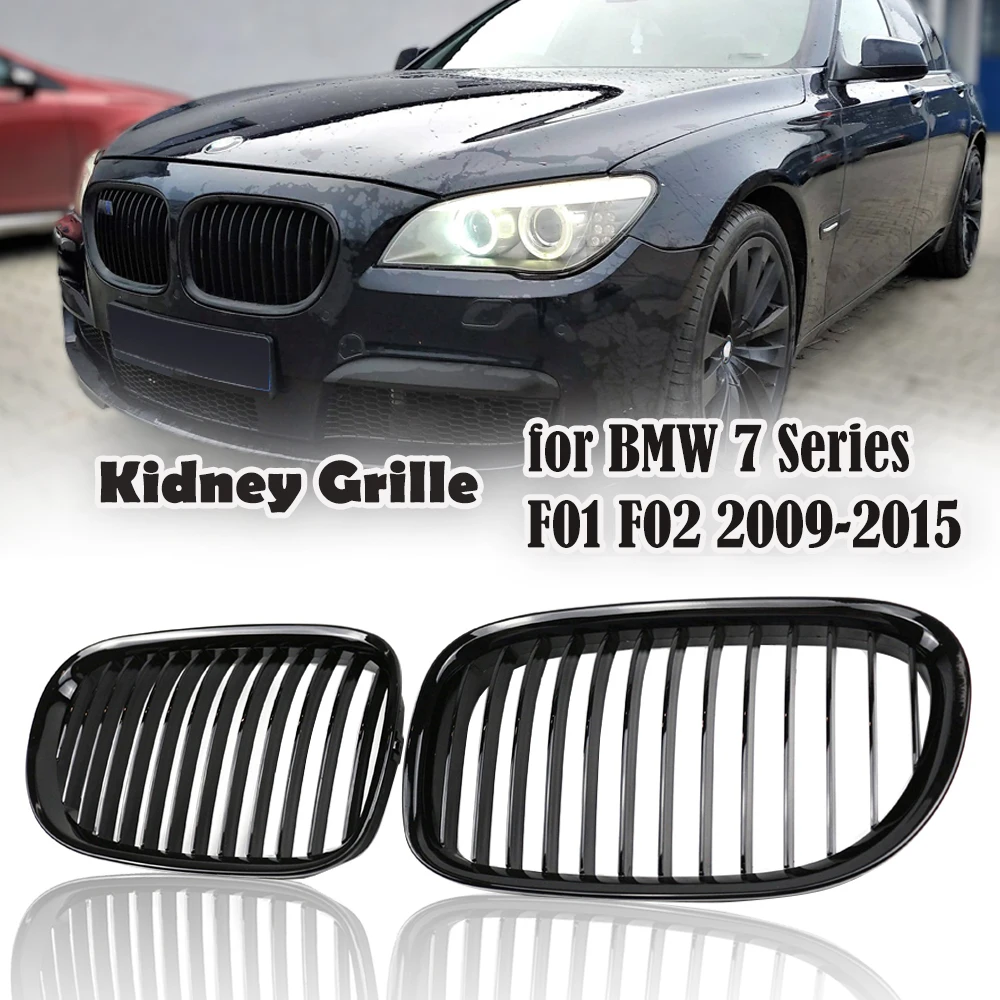 

High Quality Racing Grills Front Kidney Grille Grill1 Slats Singel Line For BMW F01 F02 F03 F04 740i 750i 7 Series 2009-2015