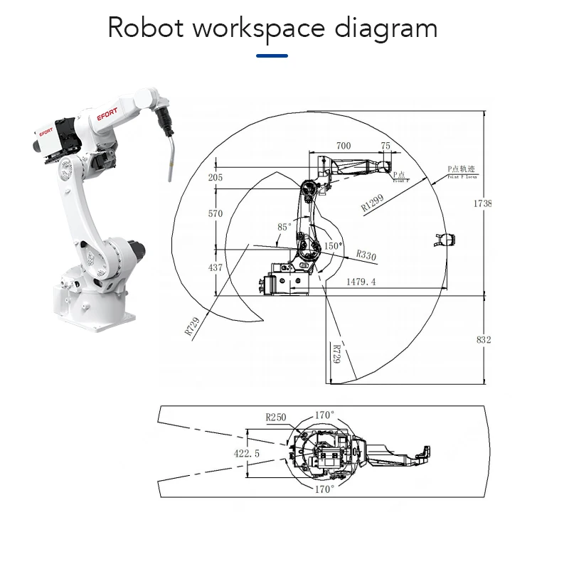 6‑Axis EFORT Automatic Robotic Arc Welding Station TH‑ARC1214‑350PRO MIG MAG Welding Robot For Stainless Steel Carbon Galvanized