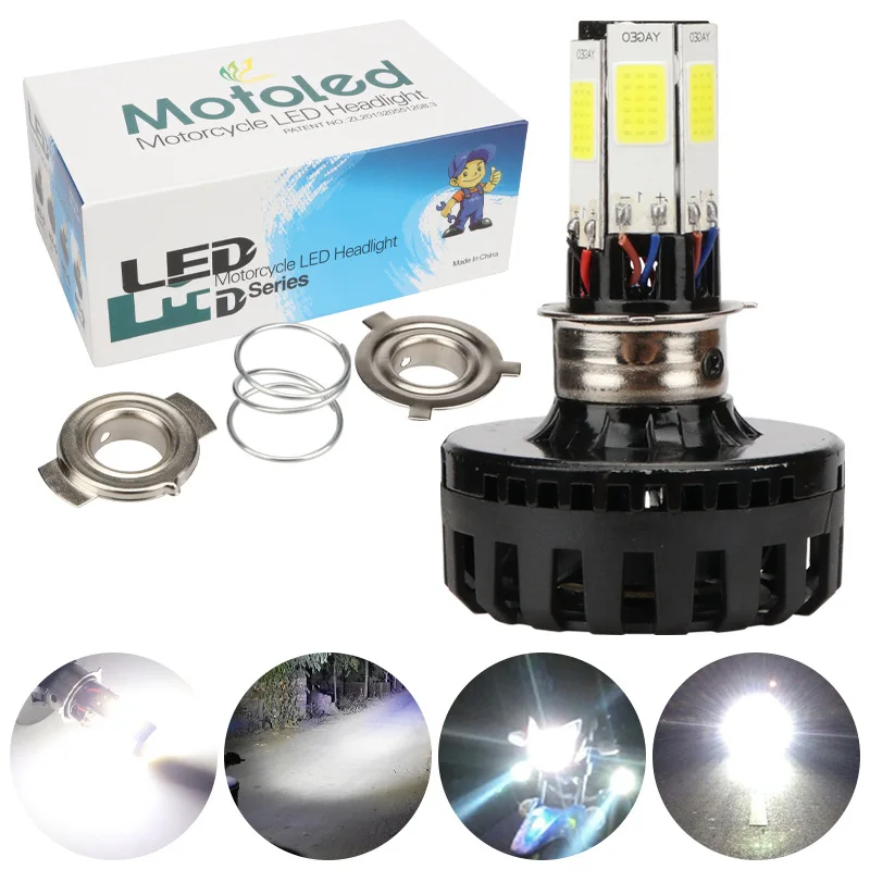 1/2PCS M4 Motorcycle LED Headlight White Lamp White High Low Beam Bulb DRL Flashing Led Bulbs Front Light Plug And Play 6000K