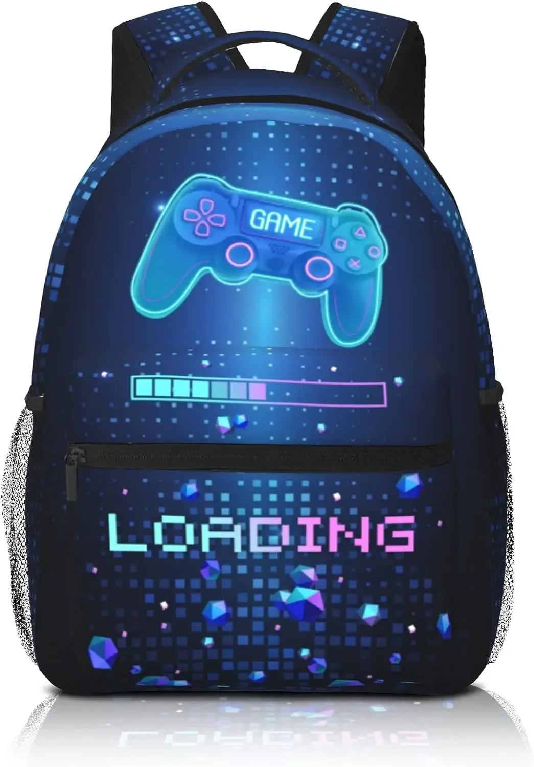 Abstract Gamepad Backpack Games Gaming Travel Laptop Backpack Water Resistant Bags Bookbag Travel Hiking Camping Daypack