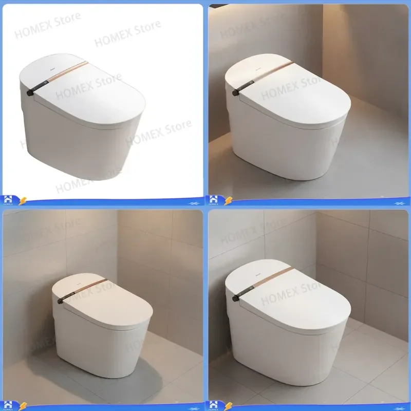 Smart Toilet Bidet with Digital Display One Button Control Custom Floor to Ceiling Design S Trap Drainage Intelligent WC