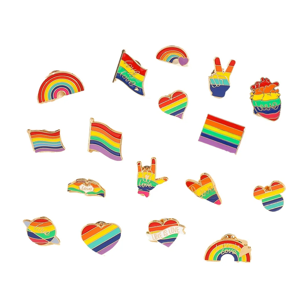 

Rainbow Love Is Love Pride Lesbian Gay Heart Brooch Enamel Pin Backpack Clothes Lapel Pins Lover Badge Friend Jewelry Gift