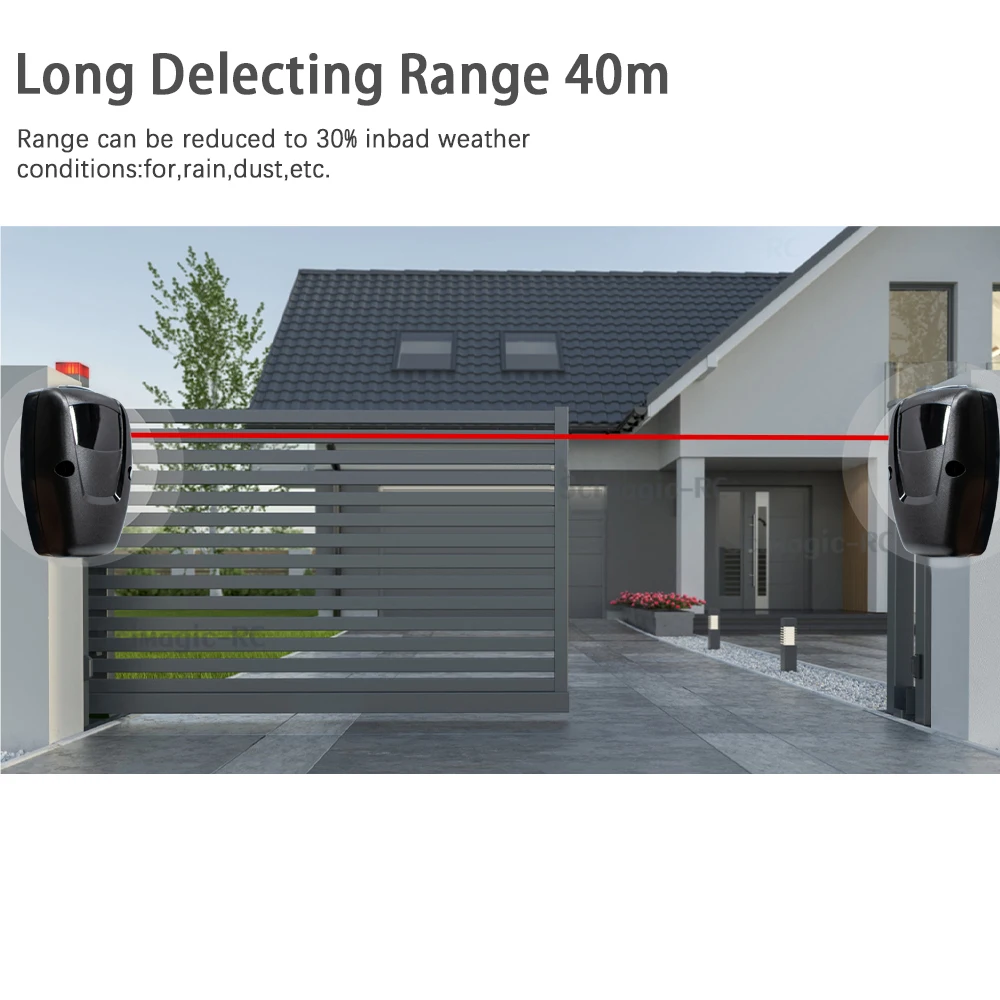 40m Safety Infrared Photocell Sensor for Automated Barrier Gate Swing Sliding Garage Door Opener Anti-Collision Detector