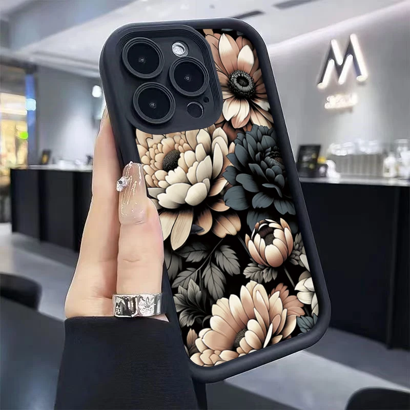 Thickened Anti-Fall Flower Pattern Phone Case For Xiaomi Redmi Note 13 12 11 Pro Plus 4G 5G 11S 10S 13C 12C 10C Soft Back Cover