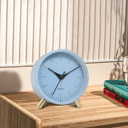 1pc 4 inch metal minimalist decoration alarm clock; bedside table ornament clock; Suitable for living/bedroom decoration