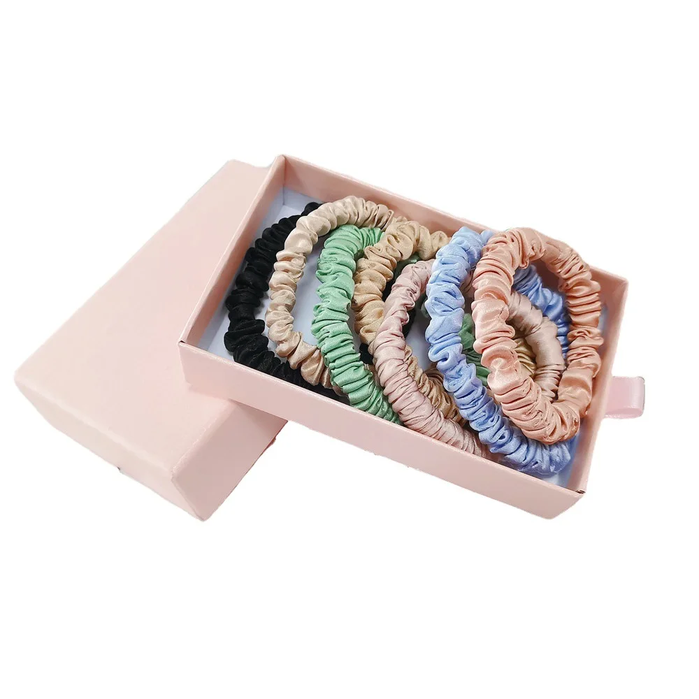 19Momme Real Silk Elastic Hair Bands For Women Pure Silk Hair Scrunchies Korean Girls Hairband Hair Ties Hair Accessories Mujer