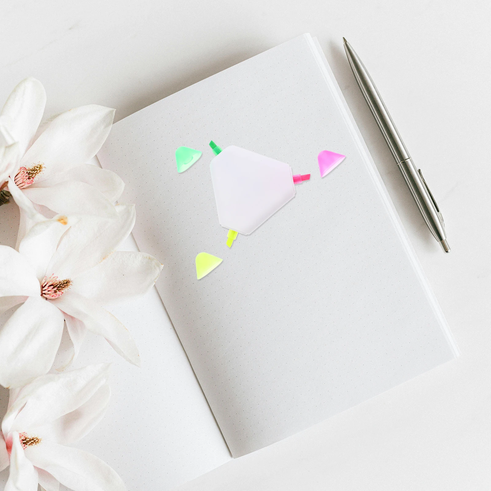 

9 Pcs Fluorescent Pen Triangle Shape Colored Highlighters Scrapbooking Dual Tip Markers Study Office Use Wear Resistant Plastic