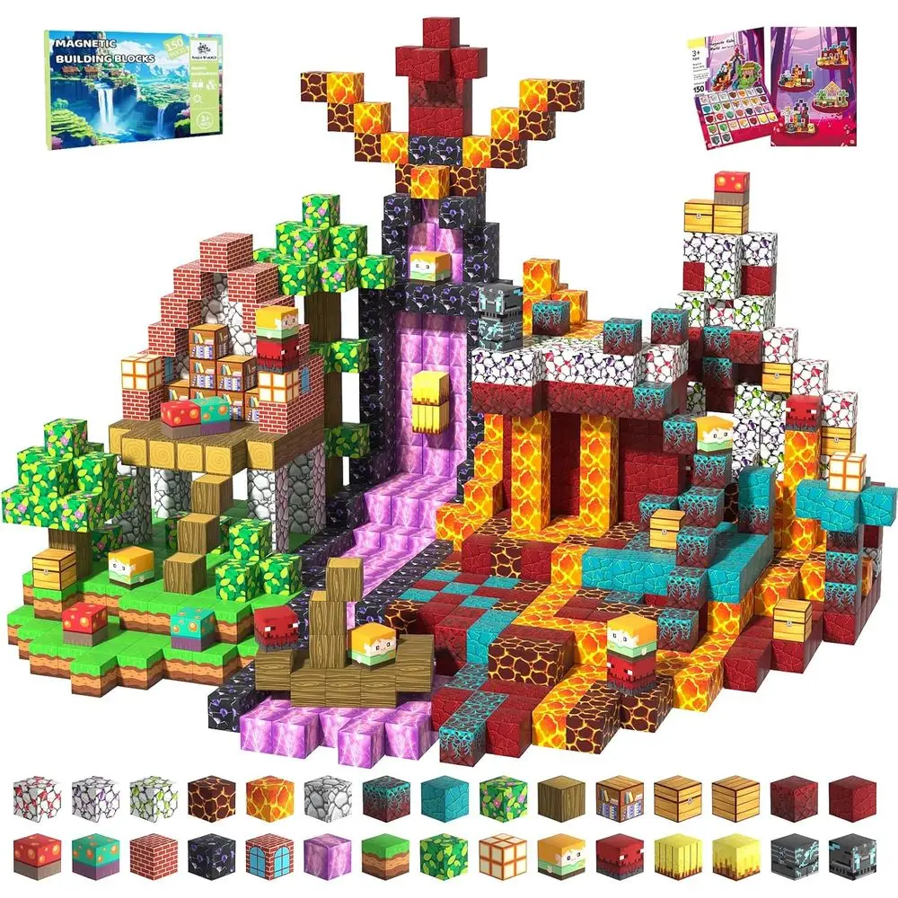 

Magnetic Building Blocks - 150 Piece Set for Kids, Ideal Gift for Ages 3-12