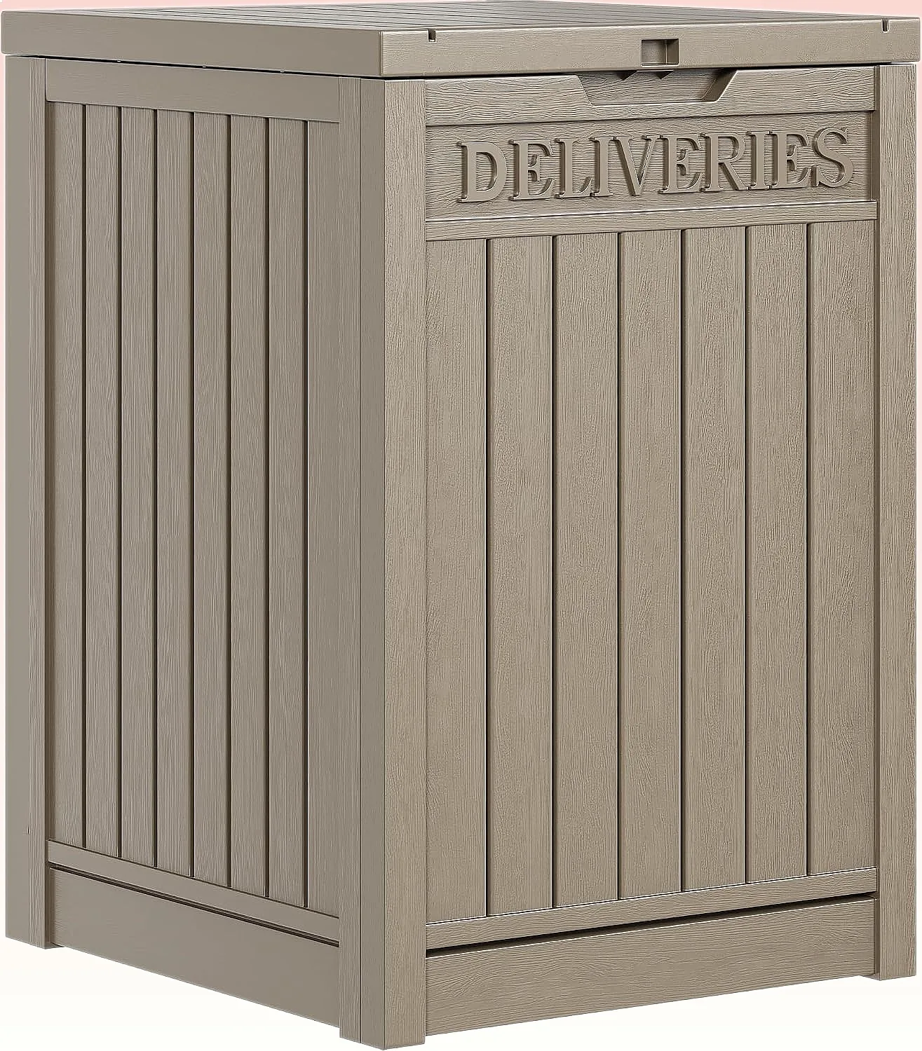 YITAHOME 51 Gallon Resin Package Delivery Box Outdoor Lockable Storage Deck Box Brown