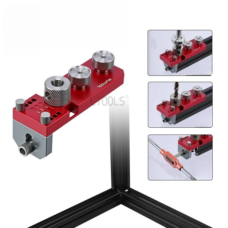 Aluminum Profile Hole Locator Set Multi Functional Manual Tapping and Punching Fixture Aluminum Frame Splicing DIY Tool M6M8 Bit