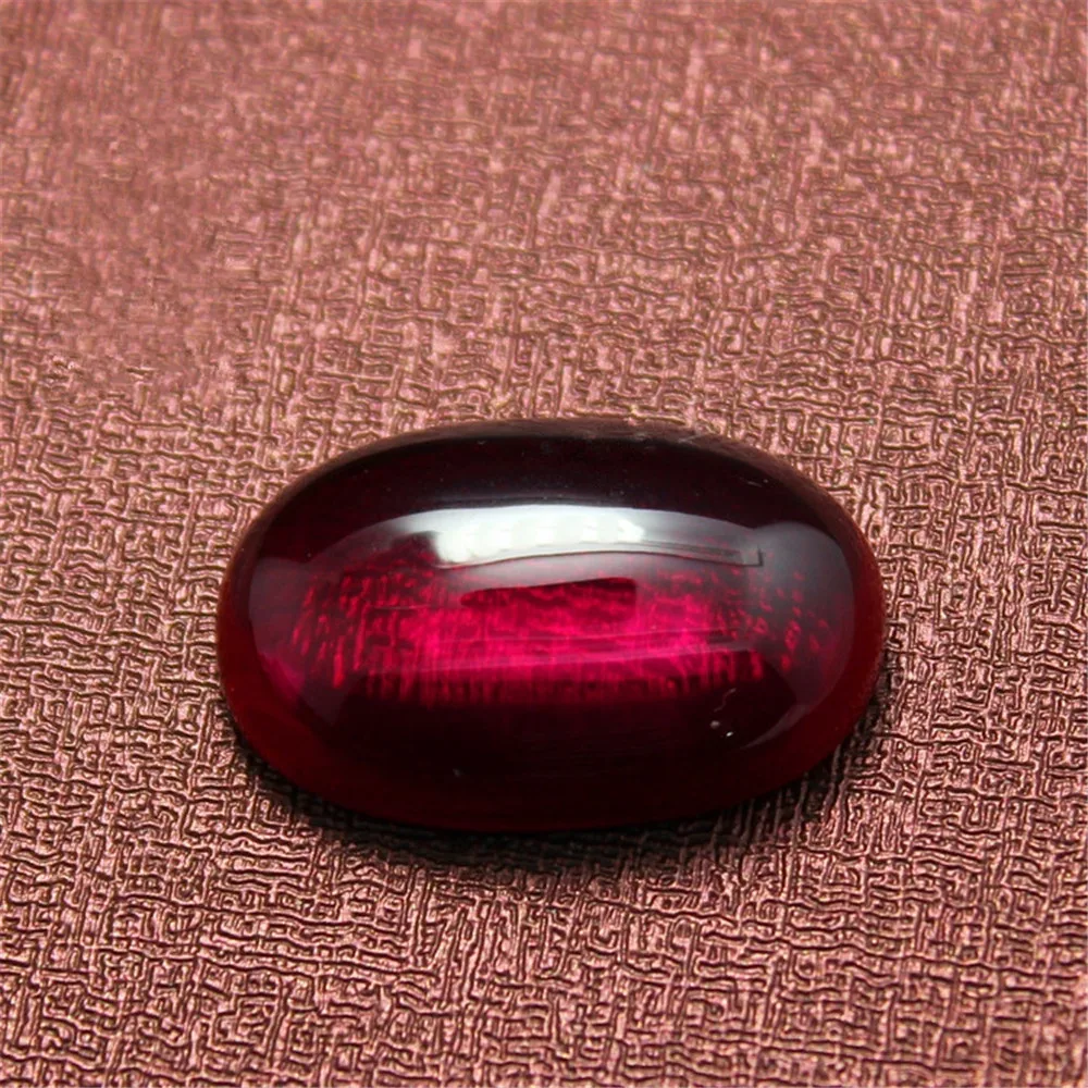 

Big Size Egg Shape Blood-red Ruby Smooth Polished Surface Flat Back 2 Sizes to Choose