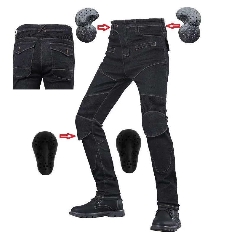 

Autumn Winter Spring Men Motorcycle Pants Classic Outdoor Male Riding Motorcycle Jeans Drop-resistant With Protective Gear