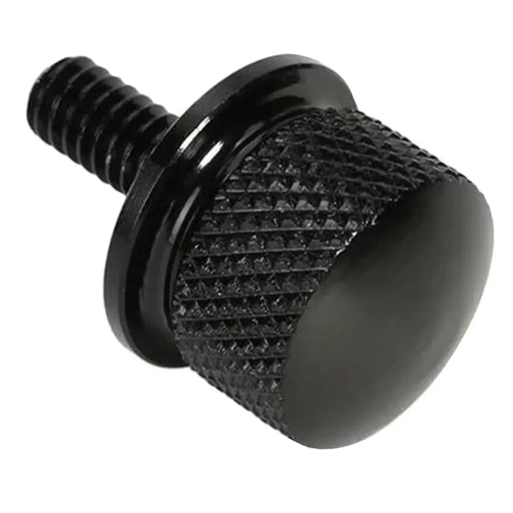 Black Anodized 6061 Billet Aluminum Seat Bolt Screw 2.2x2.2x3cm Knurled Sides No Tool Install Remove Corrosion Resistant